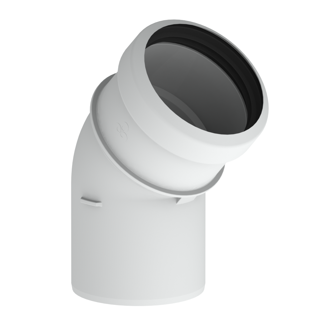 Burgerhout Safe-PP rookgas bocht 80mm 45° 400453990 kopen? | CVketel.nl