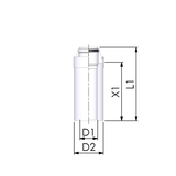 CoxDENS® Afvoerpijp 60/100 L=1000mm Connext X3