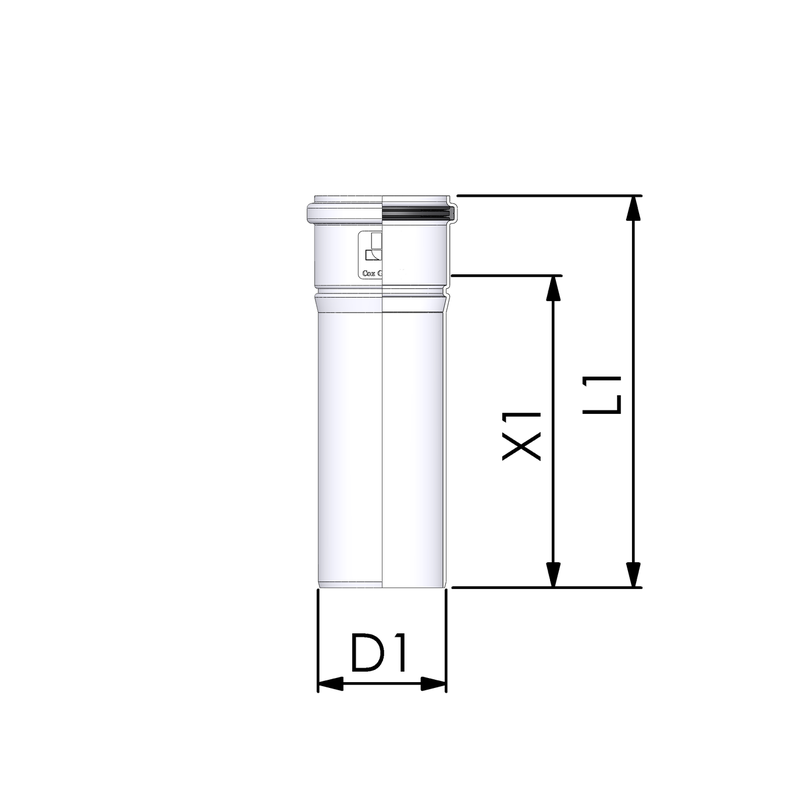 CoxDENS® rookgaspijp / afvoerpijp 80 L=500mm