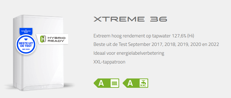 Intergas Xtreme 36 CW5 Intergas label | CVketel.nl